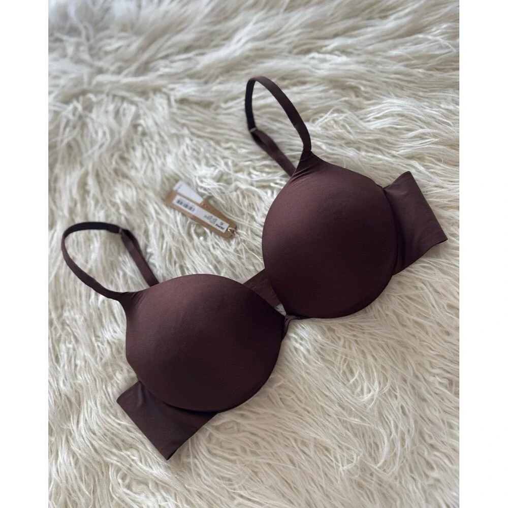 Skims Ultimate Push up Plunge Bra Cocoa Size 34C - Picture 3 of 5